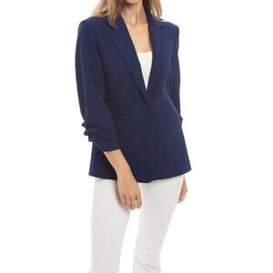 NEW PATTY KIM lucia notch blazer in navy